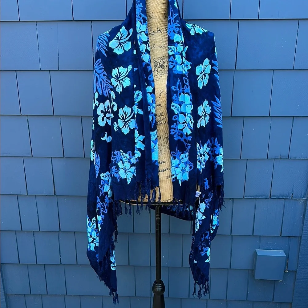 Tropical Blue Sarong Swim Cover-Up - Picture 8 of 11